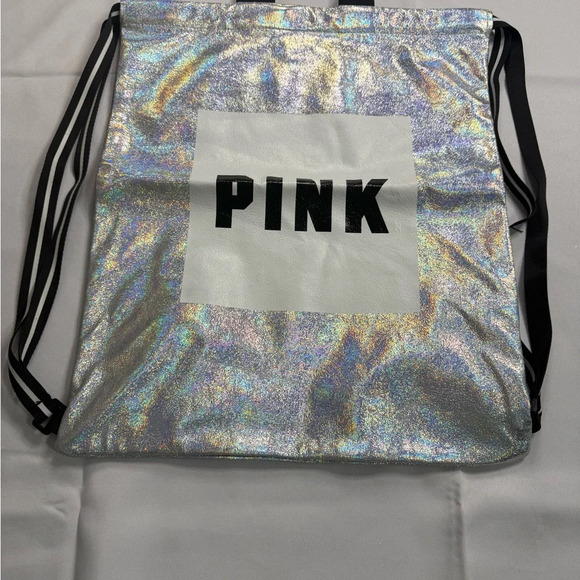 PINK Victoria's Secret Silver Holographic Backpack - Picture 5 of 5